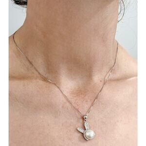 Sterling Silver Freshwater Pearl Buy Rabbit Bunny Pendant 18 In 925 Box Chain